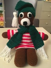 Handmade Amigurumi Crochet Teddy Bear,Doll,Stuffed Toy,Holiday,Christmas,Winter