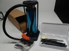 Blue Mini Bike pump with repair kit new in box tire inflator