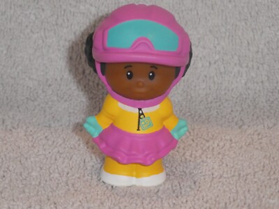 Fisher Price Little People African American Olympic Ski Snowboard Girl Helmet #1
