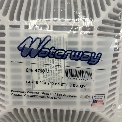 Waterway Pool Drain Grate Cover 645-4790V 9x9 White Style S 2011 NOS - Picture 3 of 6