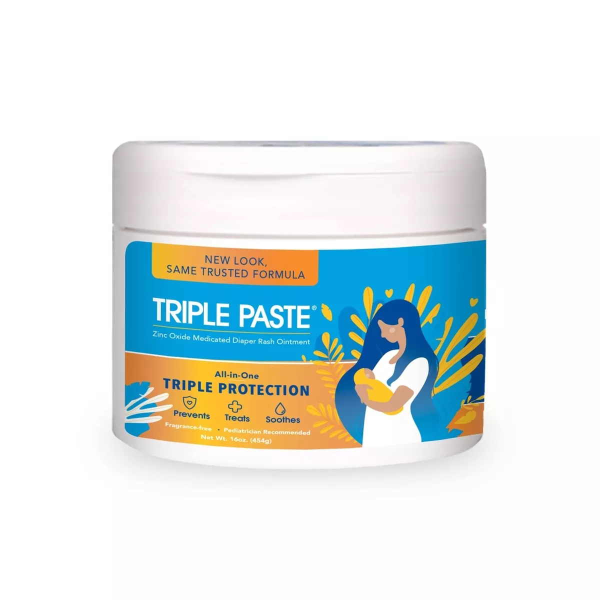 Triple Paste Diaper Rash Cream for Baby - 16 Oz Tub - Zinc Oxide Ointment  Tre