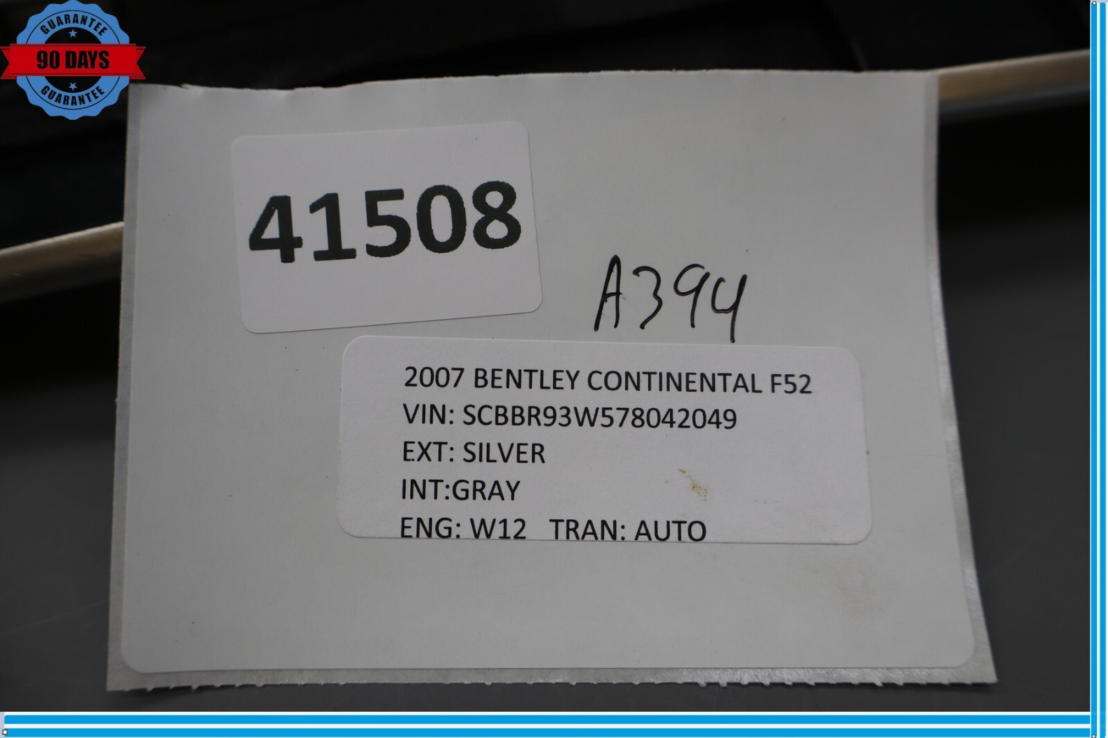 06-12 Bentley Continental Rear Left Driver Side Sill Scuff Plate Oem
