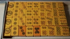 Old mahjong tiles Vintage bamboo Mahjong tiles