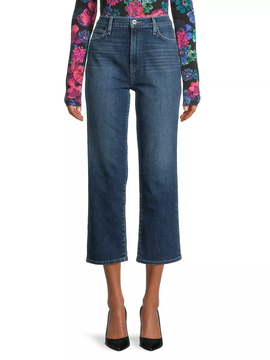NEW HUDSON NOA MID RISE BLUE STRAIGHT CROP JEANS SIZE 28 195