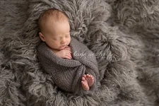 Grey Oyster Alpaca Faux Fur Photo Prop Newborn Nest 18 x 20 Inches Photography 
