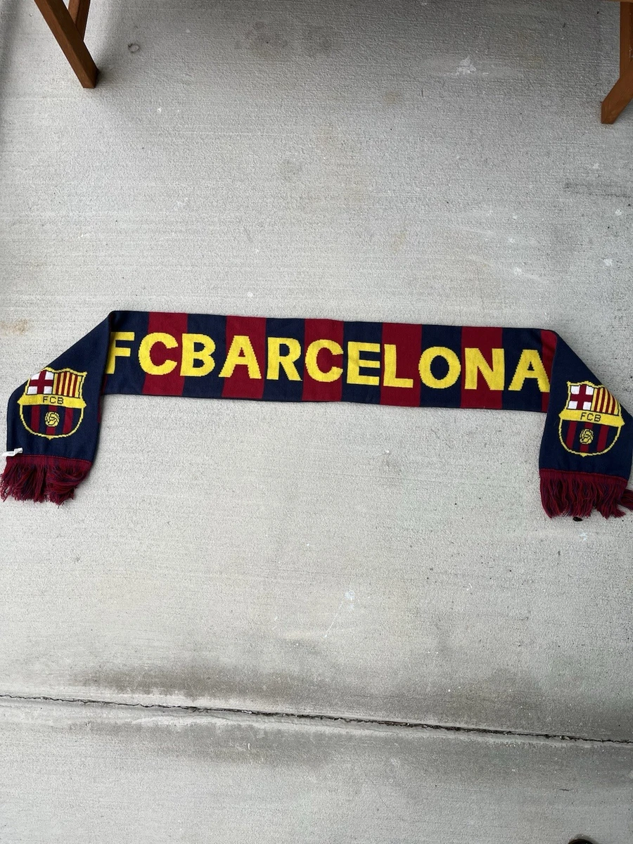 Écharpe Supporter FC Barcelone – Vintage Rare – Bleu Et Bordeaux – Taille Unique
