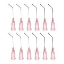 12pcs Blunt Tip Dispensing Needles 20G 1" Bent Needle with Luer Pink