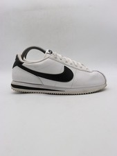 Nike Classic Cortez Men's 8.5 White Black Leather Athletic Sneakers DM4044-105