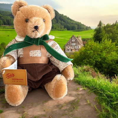 Teddy Hermann Original Jointed Mohair Bear 75 Yr Anniver. 1986  Signed #2/300!
