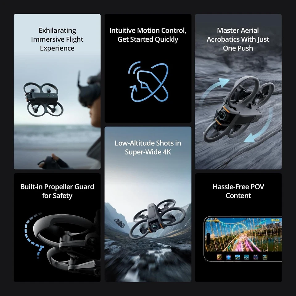 DJI Avata 2 Explorer Combo (3 Batteries) FPV Drone Camera 4K Goggles Integra - Image 2 of 4