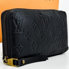 Louis Vuitton Monogram Empreinte Zippy Wallet Noir Black LV M61864 Authentic