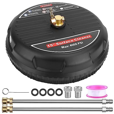 #ad TEQHOME 15#x27;#x27; PRESSURE WASHER SURFACE CLEANER 4000PSI 4.0GPM MAX FLOW RATE BLACK $48.80