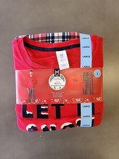 Member's Mark 2 Piece Let It Snow Pajama Set, Men's Size L - Red/Multi