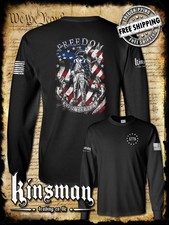 Freedom Isn't Free Patriotic American Flag 2-Sided Long Sleeve T-Shirt