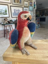 STEIFF PARROT LORA 9" Mohair W/Button 1961 Clean And Odor Free