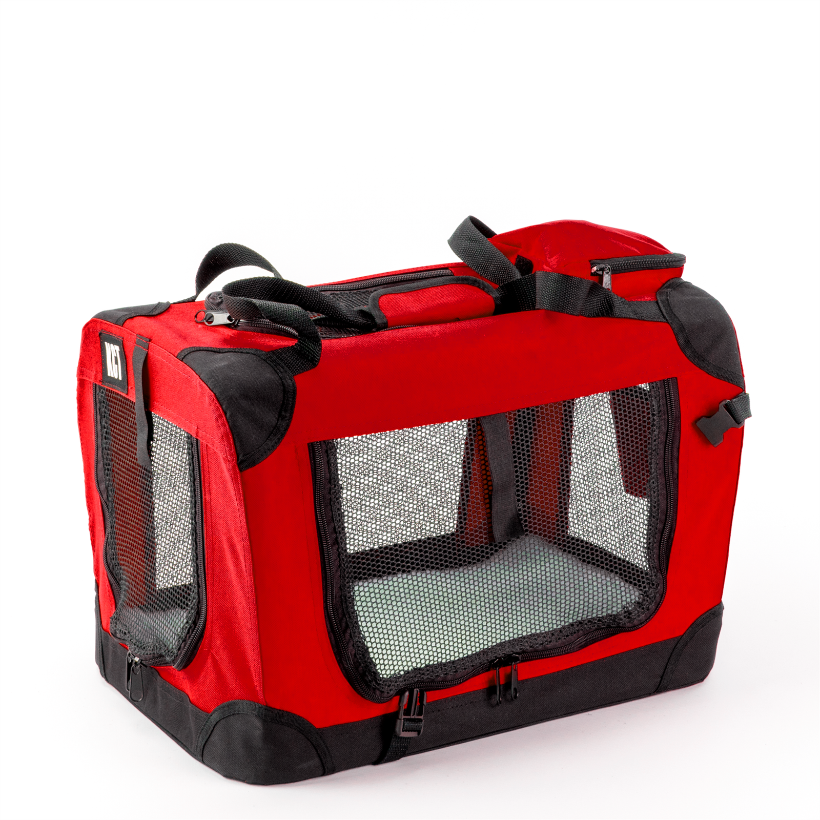 FABRIC PET CARRIER BAG SMALL RED KCT KITTEN PUPPY SOFT PORTABLE CRATE FOLDABLE