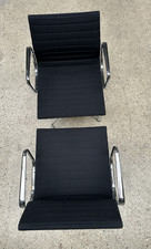 2x VITRA EA 108 BESUCHERSTUHL HOPSAK SCHWARZ DREHBAR EAMES ALU CHAIR