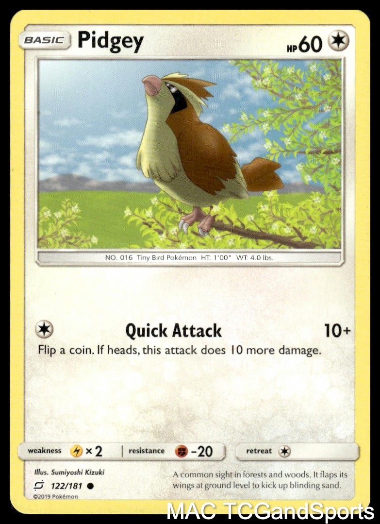 Pidgey 122/181 Team Up Pokemon TCG LP