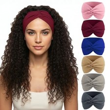6 Inch Cotton Wide Headbands for Work,Daily Life, Boho Bright color series
