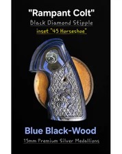 Colt Anaconda 2021+ FGT Target Grips "45" and "Rampant Colt" Black Diamond  Stip