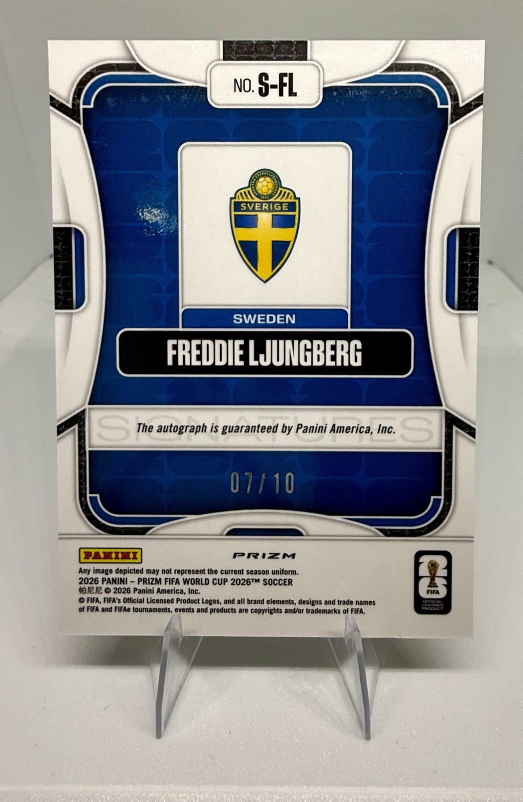 2026 Panini Prizm World Cup Preferred Freddie Ljungberg Gold /10 Auto view 6