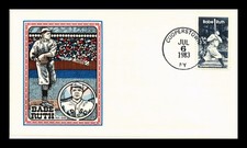 DR JIM STAMPS US COVER BABE RUTH BASEBALL FDC HAND CANCEL PANDA CACHET INSERT