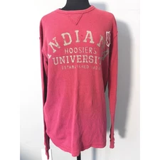 Champion Indiana Hoosiers Waffle Knit Long Sleeve Shirt University Crimson RED