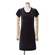 Gucci Velour Dress XS Interlocking G Logo Made in Italy Used