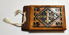 Embossed Wooden Notebook with Ornate Metallic Design