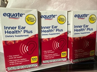 Equate Inner Ear Health Plus Caplets Dietary Supplement, 100 Ct 06/2027