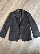 Calvin Klein Black Two Button Blazer Boys Size 10 Fully Lined EUC