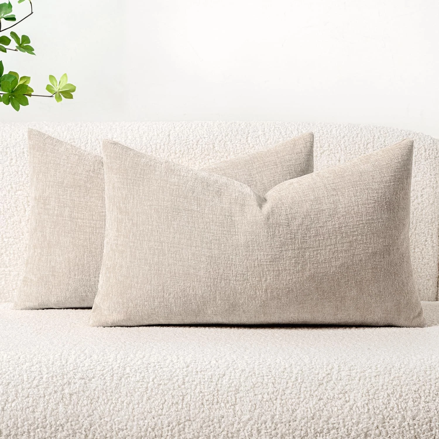 MIULEE Pack of 2 Couch Throw Pillow Covers 20" x 12" (Pack 2), Light Brown