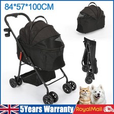 Pet Stroller Dog Foldable Travel Carriage with 4 Wheel for Small/Medium Dogs Phs