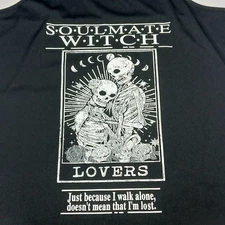 Women's "Soulmate Witch" Lovers Skeletons Midi Cami Tank Black Dress Sz XXL 