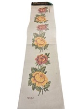 Bucilla Roses Needlepoint Tapestry Canvas 70462 Handpainted Vintage 10x48 Floral