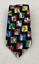 Looney Tunes Mania Neck Tie 1995 Bugs Bunny 100 Silk NeckTie Vtg