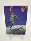 Michael Jordan 1990 Air Jordan Green Jersey Slam Dunk Promo Card RARE