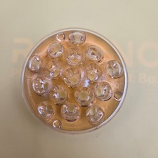 Vintage Amber Pink Glass Flower Frog 16 Hole Round Floral Vase Insert