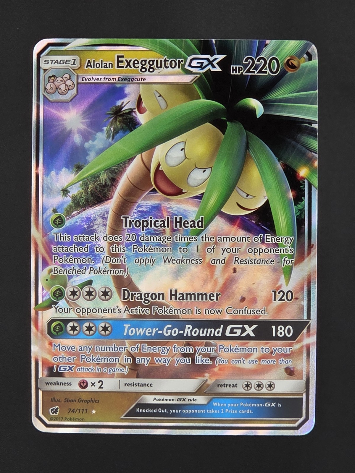 Alolan Exeggutor GX 74/111 Ultra Rare Pokemon TCG SM - Crimson Invasion NM