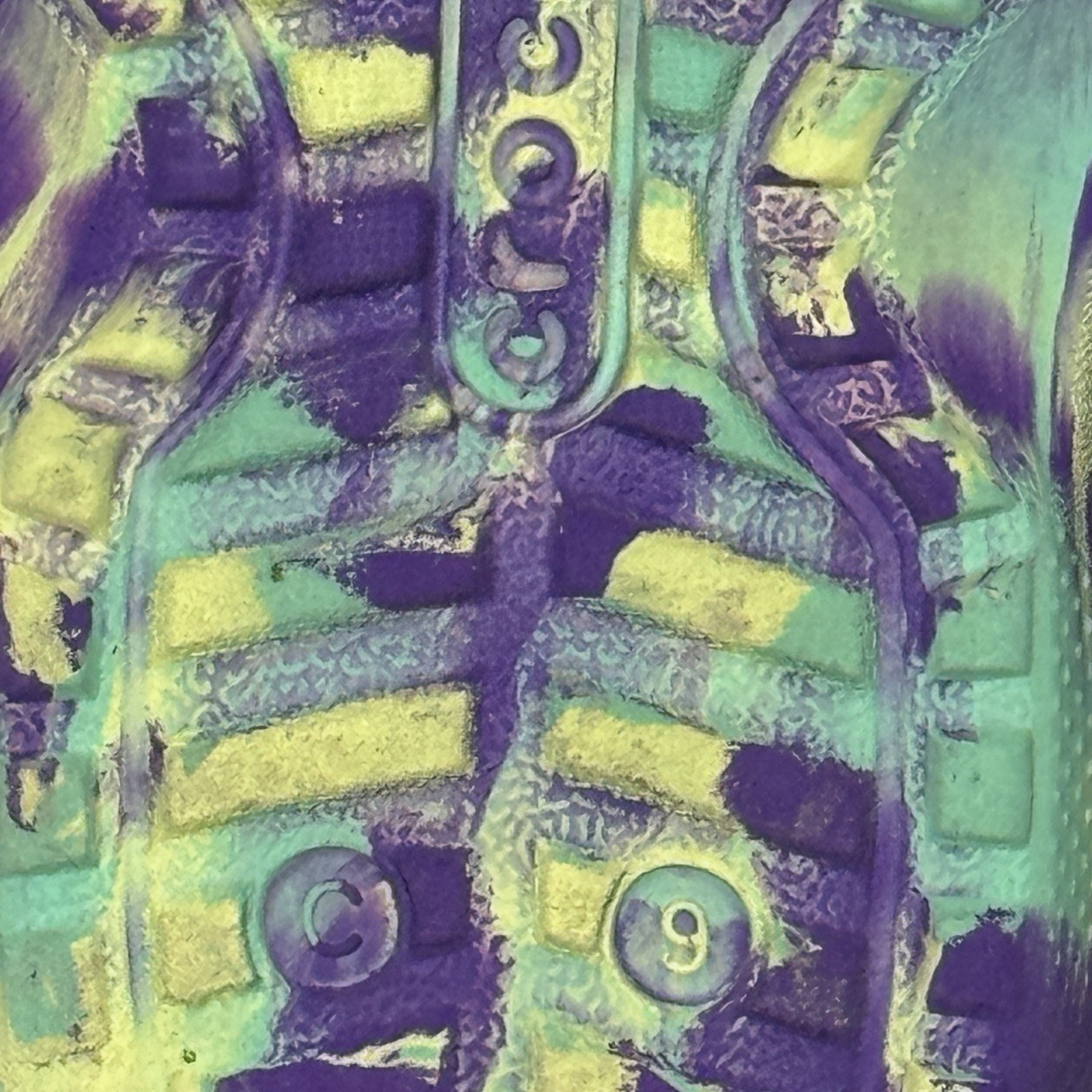 Crocs Classic Lined Clogs Girls C9 Purple Green Tie-Dyed Marbled image 2
