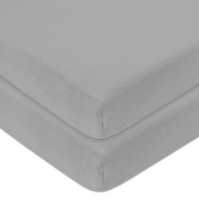100% Cotton Fitted Mini Crib Sheets 38" x 24" - Soft Breathable Portable Gray