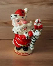 VTG 1960s  KREISS Kitschy Winking Santa Claus Figurine Monkey Stocking, Japan