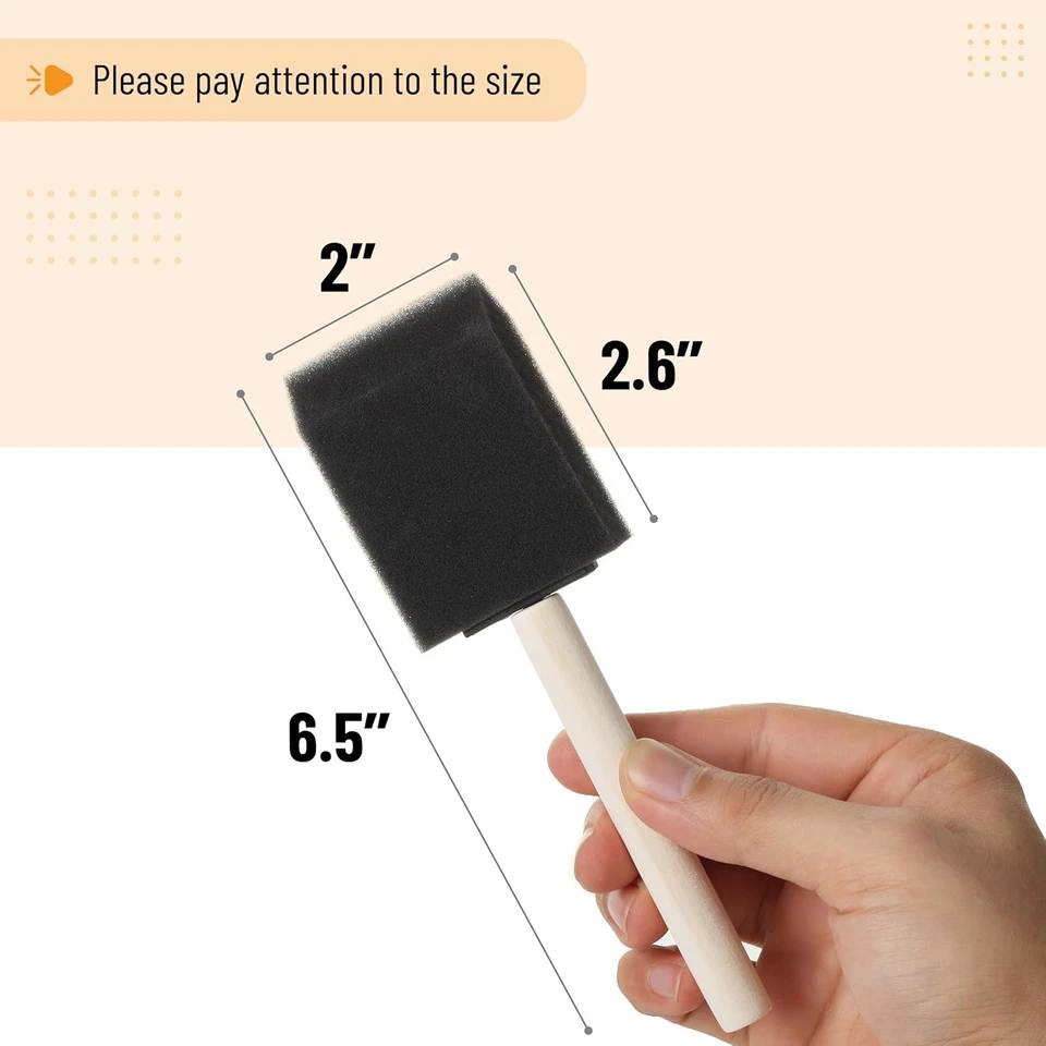 Bates Foam Paint Brushes 16 Pack 2 Inch Sponge Brushes for Painting & Staining - Image 3 of 4