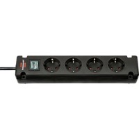 Brennenstuhl 1150650114 Steckdosenleiste Mit Schalter 4Fach Schwarz Schutzkon...