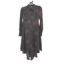Killstar Pandora Shirt Dress Black Red Rose Gothic Witchy Dark Romantic Size M