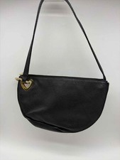 Pre-Owned Moschino Black Heart Baguette Shoulder Bag