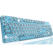 EWEADN TK950 Typewriter Keyboard Wireless Mechanical Keyboard 104 Keys Blue.