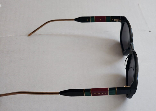 Schlanke Gucci Sonnenbrille schwarz grün rot gold GG0602S 001 55 - 19 - 145 mm - Bild 19 von 21