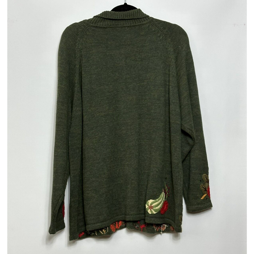 Carolina Colours Womens Embroidered Cardigan Sweater Size 18 Autumn Fall Grandma - Picture 6 of 9