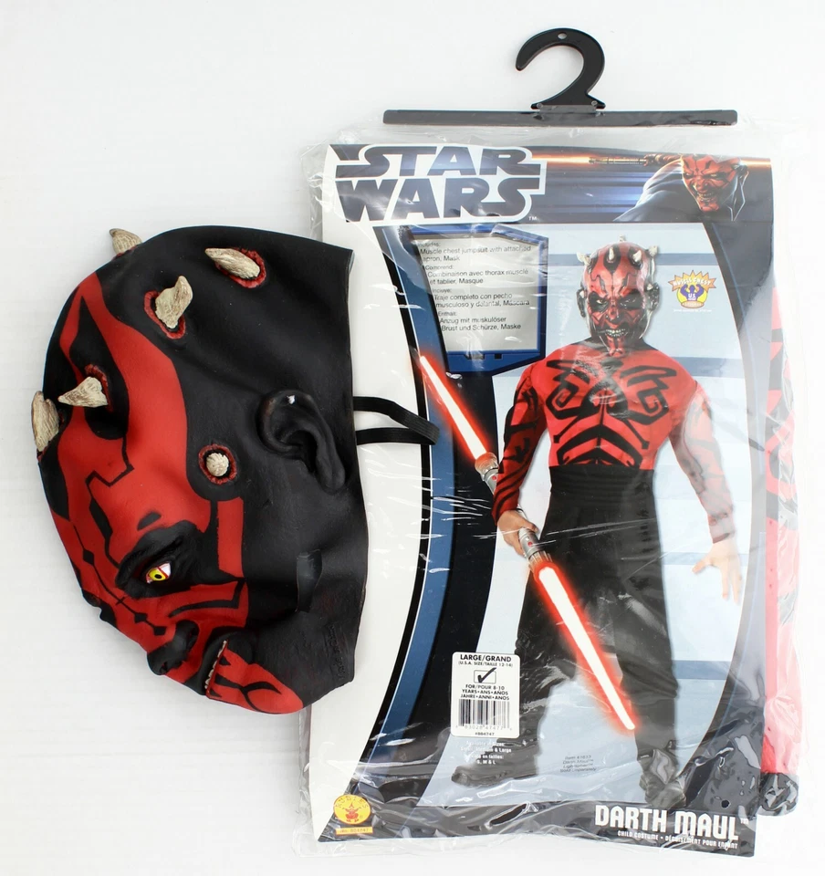 Star Wars Darth Maul Disfraz Completo Niños Talla Grande 12-14 Traje de Halloween Foto 3 de 4
